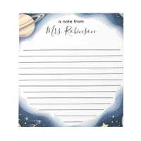 Custom Outer Space Galaxy Teacher Notepad