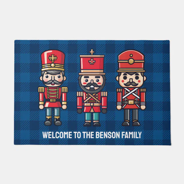 Christmas Nutcracker Soldiers Xmas Window Cling Doormat