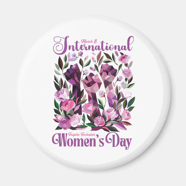 International Women's Day March 8 Tapestry Magnet