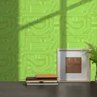 Circuit Board Pattern Lime Green ID245 Wallpaper