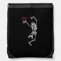 Skeleton Hand Heart Valentines Day Drawstring Bag