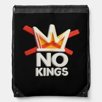 No Kings Anti Minimal Clean Design Drawstring Bag