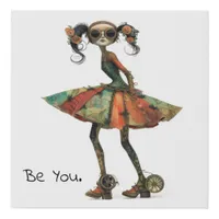 Lady in Whimsical Dress and Shoes - Be You. Faux Canvas Print