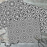 Black and White Optical Illusion Mosaic Pattern