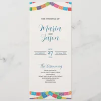 Mexican Papel Picado Elegant Colorful Boda Wedding Program