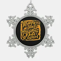 Trumpkin Make Halloween Great Again – Autumn Sloth Snowflake Pewter Christmas Ornament