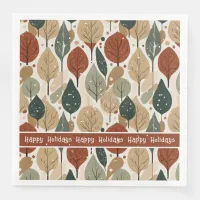 Earth Tones Christmas Pattern#5 ID1009 Paper Dinner Napkins