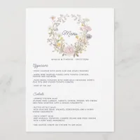 Cottagecore Romantic Floral Garden Wedding Menu