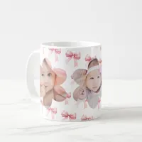 Pink bow photo children coffee mug