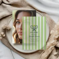 Preppy Country Club Tennis Birthday Party Vellum Invitations
