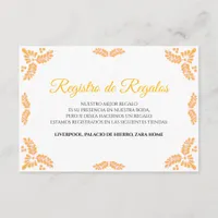 Talavera Yellow Floral Minimalist Spanish Wedding Enclosure Card