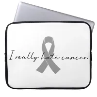 I Really Hate Cancer | Survivor | Any Color Ribbon Laptop Sleeve