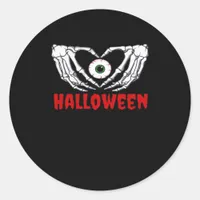 Eye Halloween - Skeleton Hands Heart Classic Round Sticker