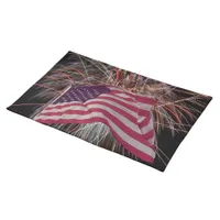 American Flag and Fireworks Placemat