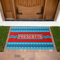Southwest River Canyon Red Turquoise Personalized Doormat