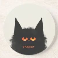 Grumpy Black Cat Coaster