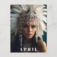 *~ APRIL BIRTHDAY DIAMOND Boho Women AP53  Postcard