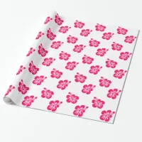 Bright Pink Hibiscus Wrapping Paper