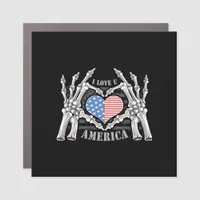 America Skull Skeleton Hand Artwork Editable Layer Car Magnet