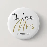 The Future Mrs Married Name Gold Black Typography Button