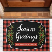 Red And Black Buffalo Plaid Christmas Doormat