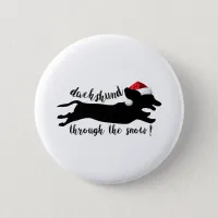 Dachshund through the snow Christmas Holidays Button