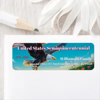 USA 250 Semiquincentennial Bald Eagle Patriotic Label