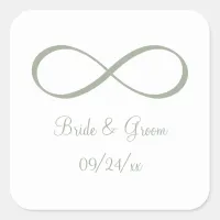 Desert Sage Infinity Symbol Save the Date Square Sticker