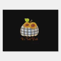 It’s Fall Y’all Pumpkin Plaid Design Halloween Fun Sign