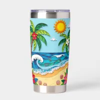 Palm Trees on the Beach  Insulated Tumbler