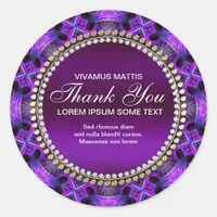 Medieval Tapestry  Purple Thank You Sticker