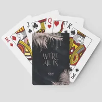 Jewel Palm Leaf Wedding All In Rose Gold/Nvy ID830 Poker Cards