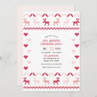 Candy Cane Chic Ugly Sweater Christmas Party Invitation