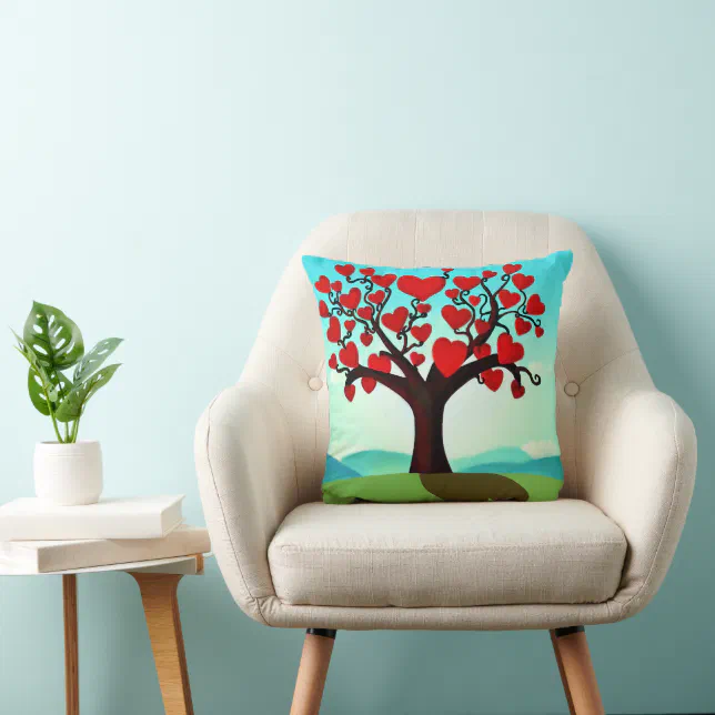 Love Tree - Valentine's Day Throw Pillow