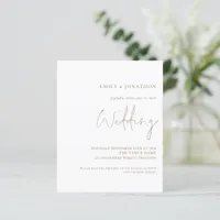 Budget QR Code Typography Gold Wedding Invitation