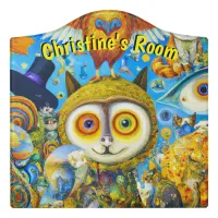 Chaotic and Colorful Fantasy Creatures 3d name Door Sign