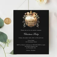 Black gold business Christmas Party invitation