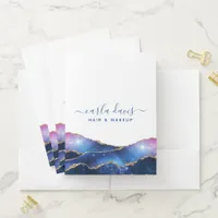 Agate Galaxy Celestial Stars Business Personalized Pocket Folder