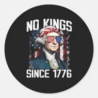 No Kings In America Patriotic Vintage Graphic Look Classic Round Sticker