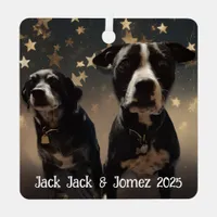 Cute Dog Photos Personalized Christmas Metal Ornament