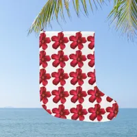 Red Hibiscus Flower Pattern Christmas Stocking