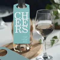 Reflections Wedding Cheers Teal ID774 Bottle Hanger Tag