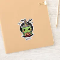 Green Halloween Witch Sticker