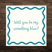 Handwritten will you be my something blue Proposal Invitation
