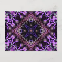 Purple Light Fractal Tapestry Postcard