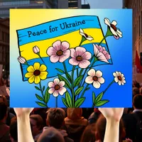 Peace for Ukraine | Ukrainian Flag Foam Board