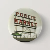 Public Market in Seattle, WA Button