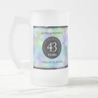 Elegant 43rd Opal Wedding Anniversary Celebration Frosted Glass Beer Mug