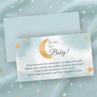 We're Over the Moon Books for Baby Boy Baby Shower Enclosure Card