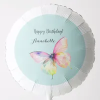 Delicate Pink Butterfly in Pastel Rainbow Colors Balloon